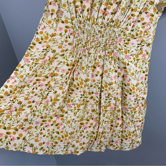 Urban Outfitters UO Bettie  Twist-Front Orange Floral Mini Dress NWT New Large L - Picture 11 of 11